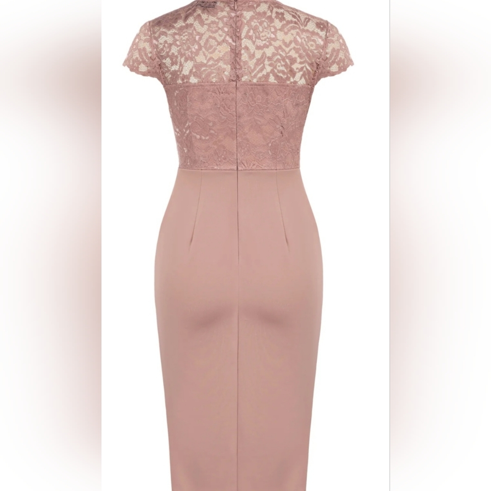 Kate Kasin NWT Lace Cocktail Wrap Bodycon Dress - Picture 2 of 5